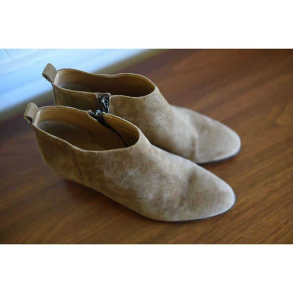 J Crew Shoes Womens 9.5 Boots Sawyer Tan Leather Suede Ankle Booties Zip Boho - Picture 1 of 5